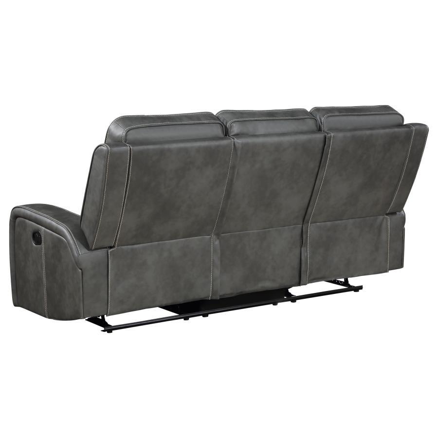 Raelynn - Upholstered Track Arm Motion Sofa - Gray by Coaster Fine Furniture | Bel Furniture