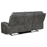 Raelynn - Upholstered Track Arm Motion Sofa - Gray by Coaster Fine Furniture | Bel Furniture