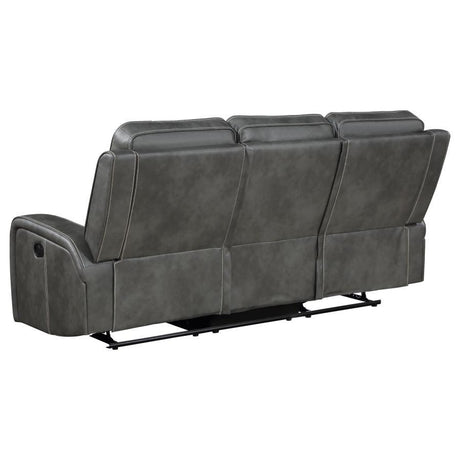 Raelynn - Upholstered Track Arm Motion Sofa - Gray by Coaster Fine Furniture | Bel Furniture