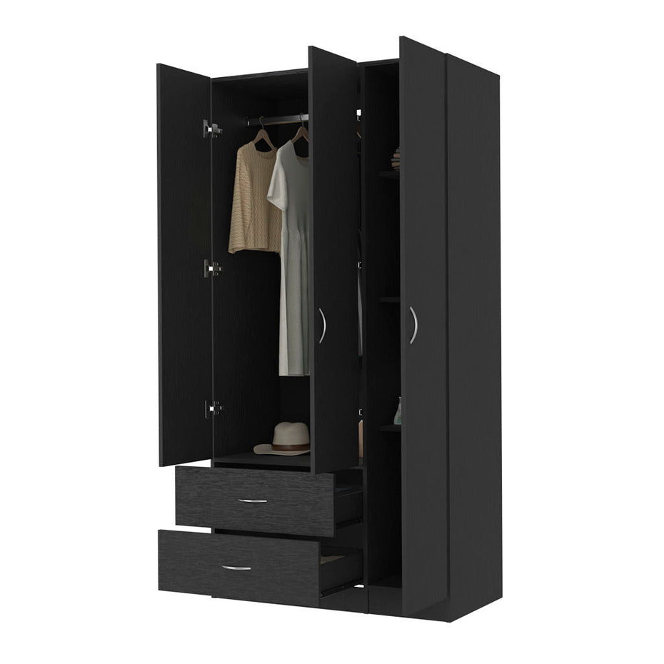 2 Drawer, Combo Dresser - Black