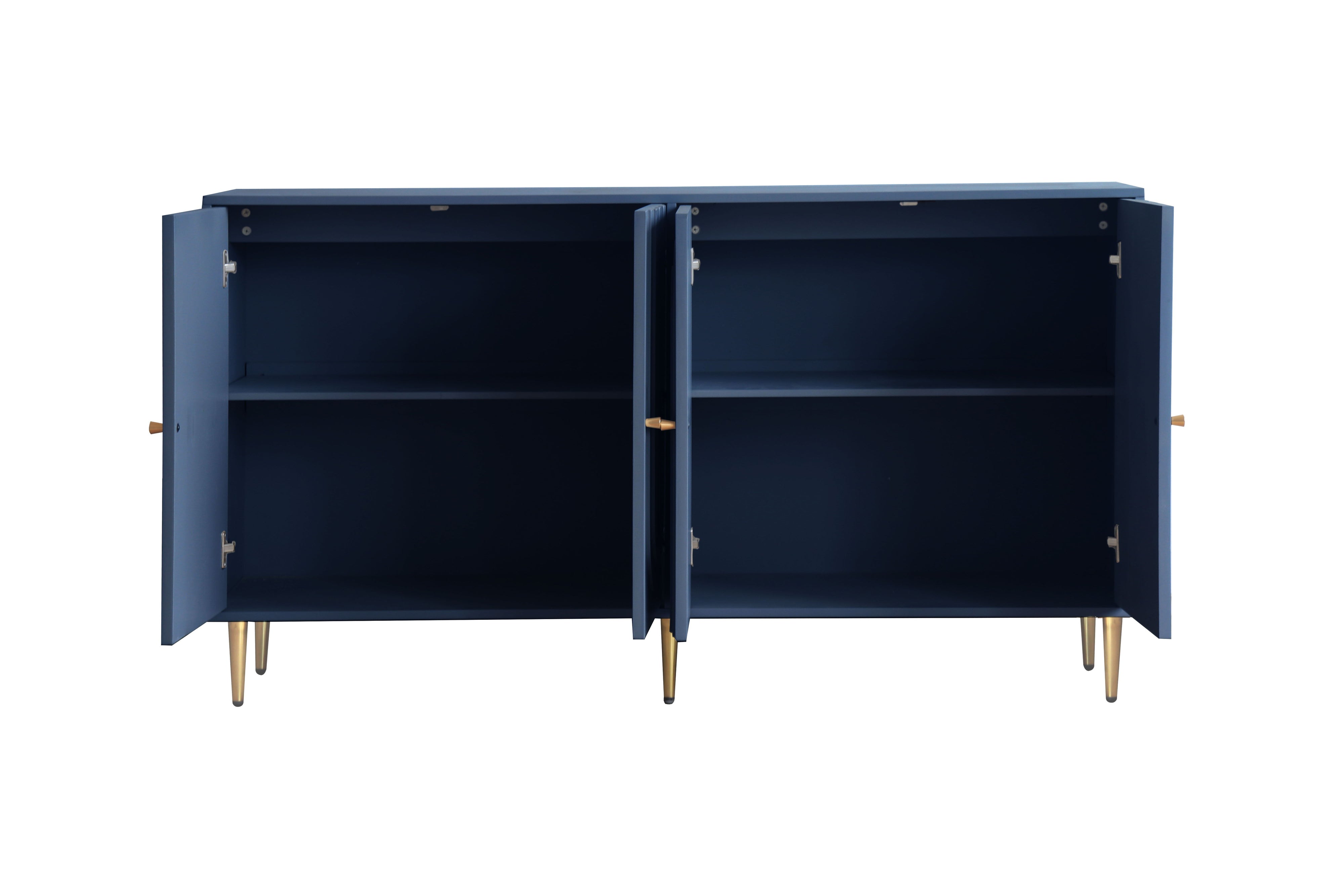 Modern Lacquered 4 Door Cabinet Sideboard Buffet Server Cabinet Storage Cabinet, For Living Room, Entryway, Hallway, Office, Kitchen And Dining Room