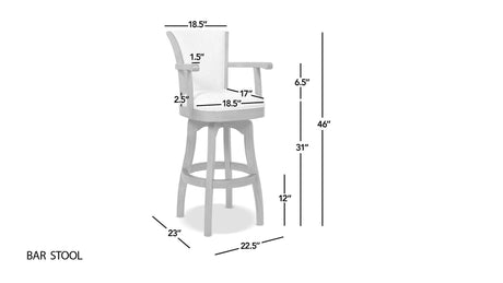 Williams - Swivel Bar Stool With Armrests by Jennifer Taylor Home | Bel Furniture