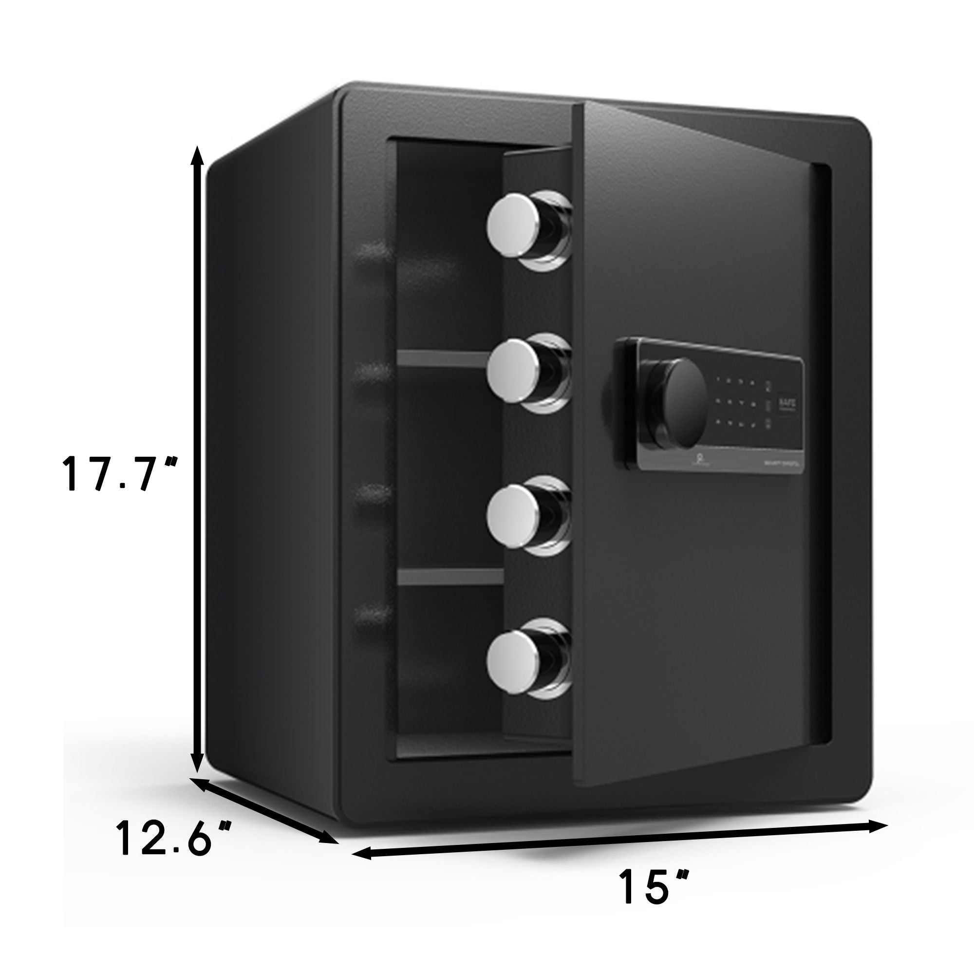 1.7 Cubic Feet Steel Safe, With Dual Alarms And Digital Touch Screen For Homes, Hotels, Offices And More - Black