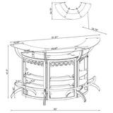 Dallas - 3-Piece Curved Freestanding Home Bar Cabinet