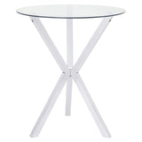 Denali - Round Glass Top Bistro Bar Table - Chrome