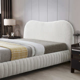 Norme - Queen Size Upholstered Low Profile Platform Bed - Cream by Ashcroft Furniture | Bel Furniture