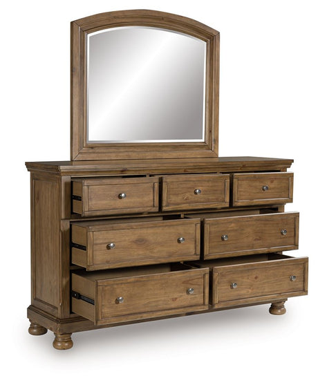 Feddinger - Medium Brown - Dresser And Mirror by Signature Design by Ashley® | Bel Furniture