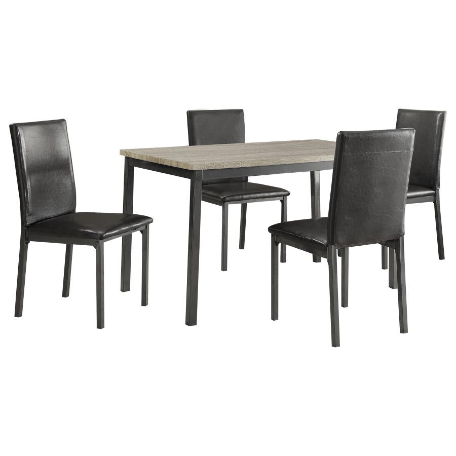 Garza - 5 Piece Rectangular Dining Table Set - Black