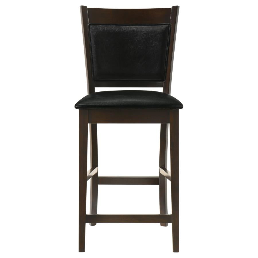 Jaden - Upholstered Counter Chair (Set of 2) - Black And Espresso