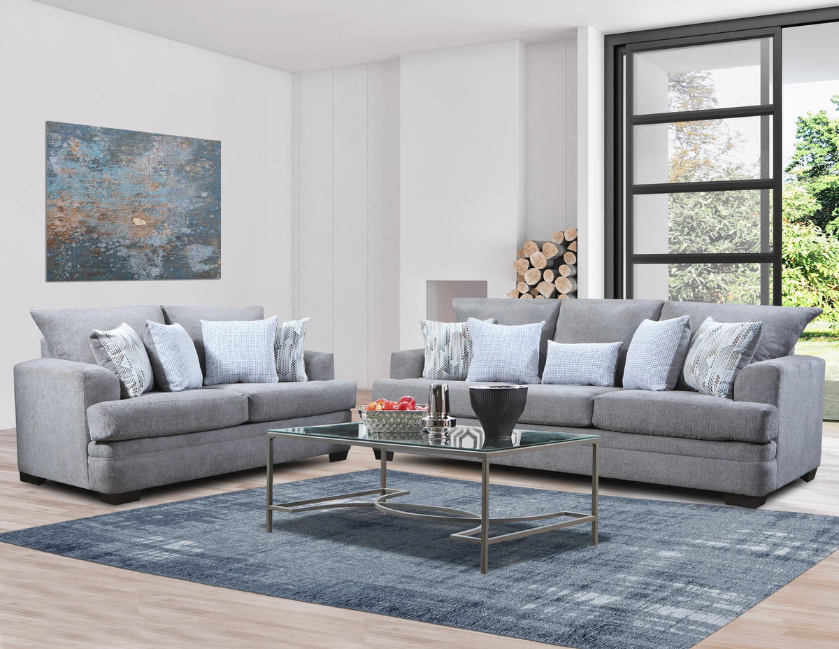 Hallmark Gray 2-Piece Chenille Sofa & Loveseat Set