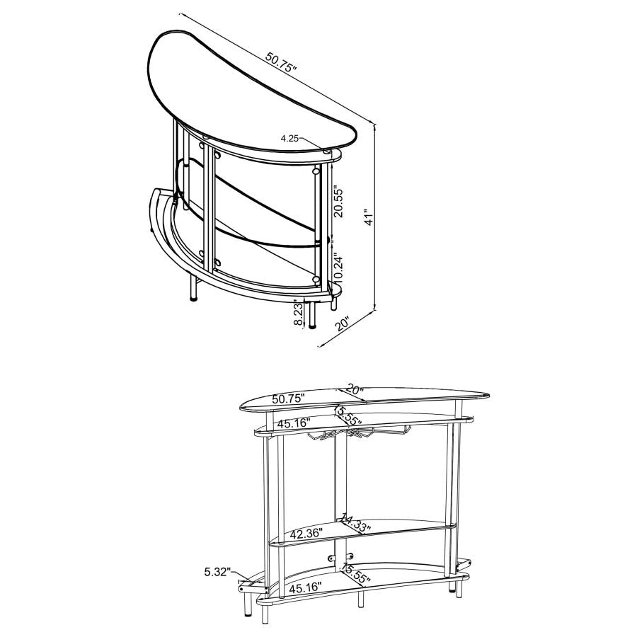 Amarillo - Freestanding Glass Top Home Bar Wine Cabinet