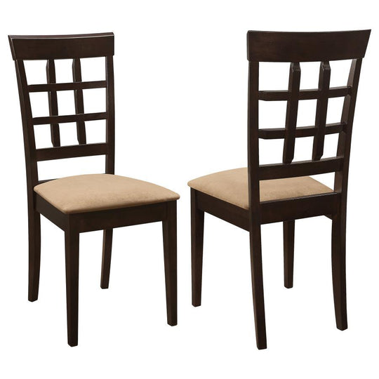 Gabriel - Lattice Back Side Chairs (Set of 2) - Cappuccino by CoasterEveryday | Bel Furniture