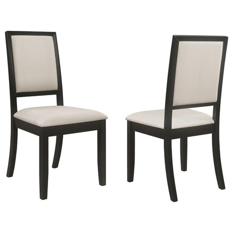 Louise Upholstered Wood Dining Side Chairs (Set of 2) Black