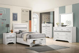 Miranda - Storage Bedroom Set White 5 Pc. Bed, Nightstand, Dresser, Mirror, Chest Twin by CoasterEveryday | Bel Furniture