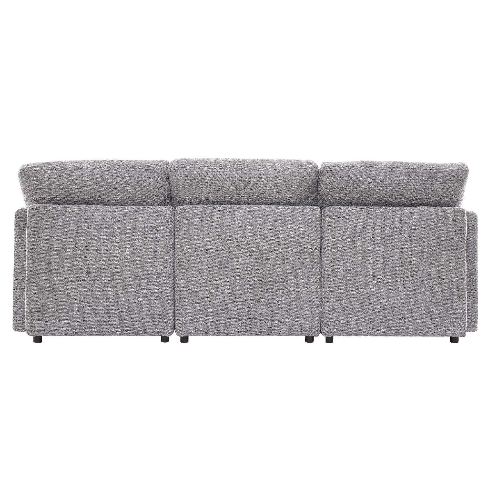 Sectional Sofa Modular Sofa U - Shaped Sofa Couch Sofa Bed L - Shaped Sofa With A Movable Ottoman And Two USB Ports For Living Room