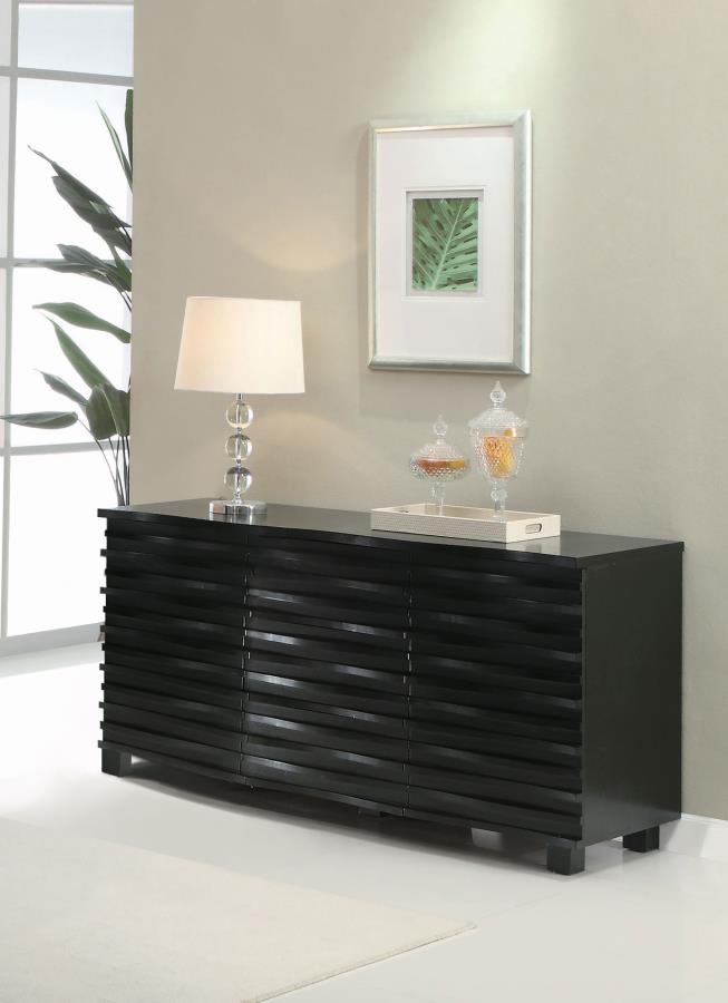 Stanton - 3-Drawer Sideboard Buffet Storage Cabinet - Black