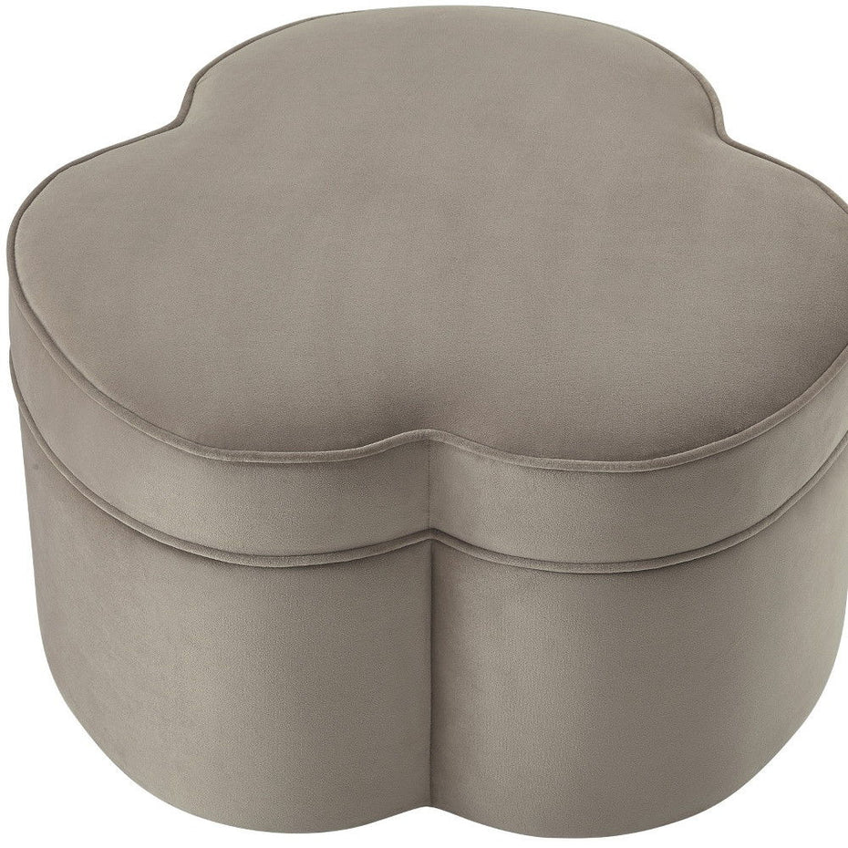 Velvet Specialty Cocktail Ottoman - Taupe