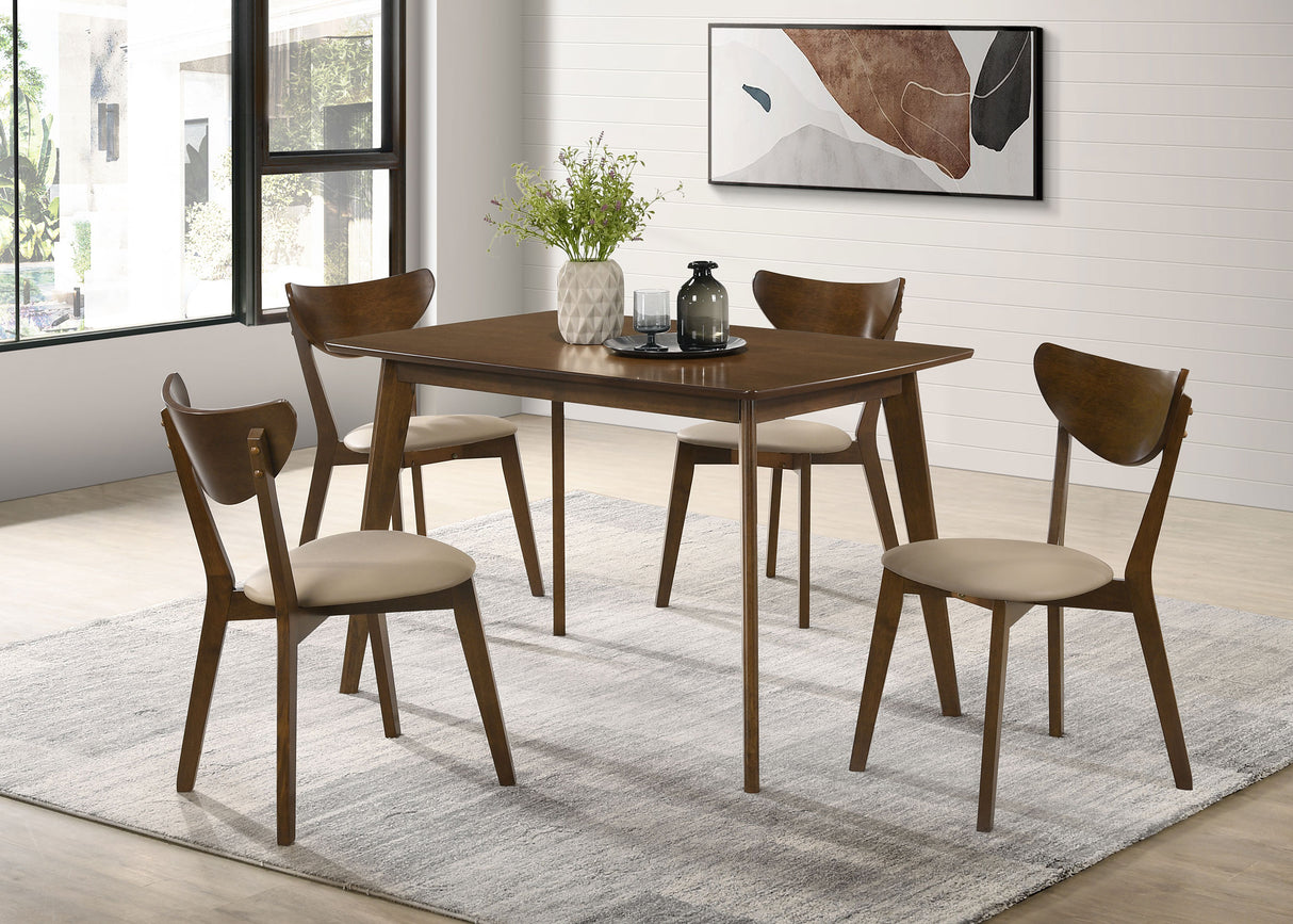 Kersey - 5 Piece Rectangular Dining Table Set - Chestnut