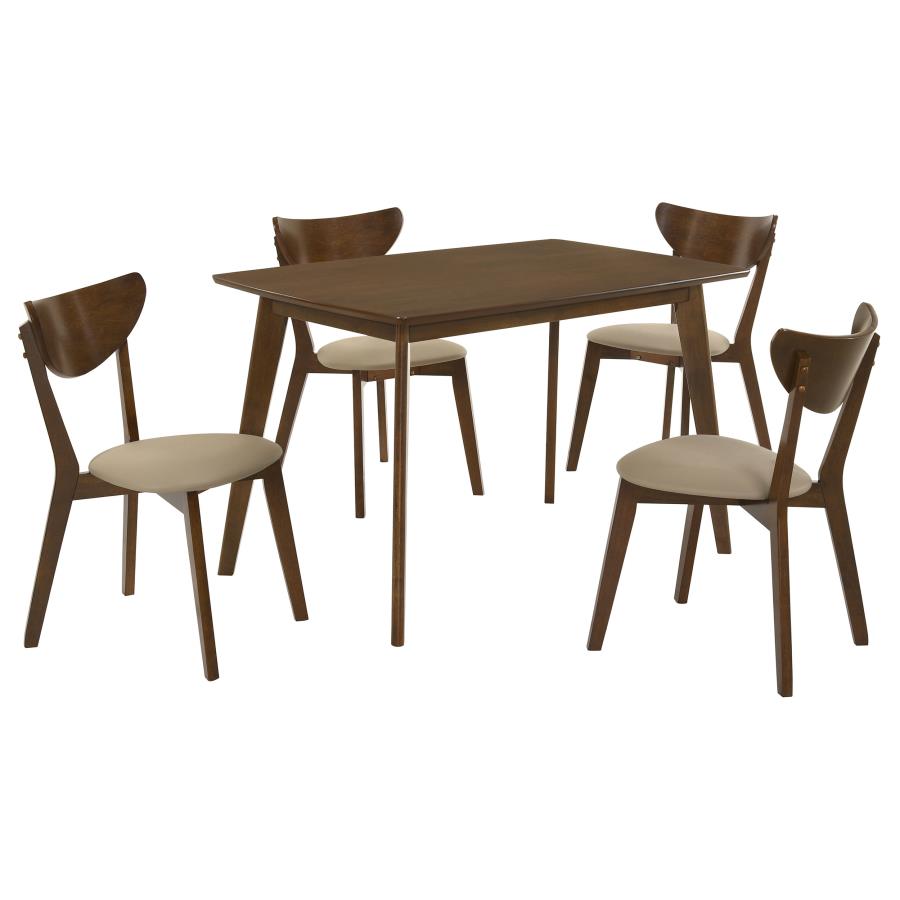Kersey - 5 Piece Rectangular Dining Table Set - Chestnut