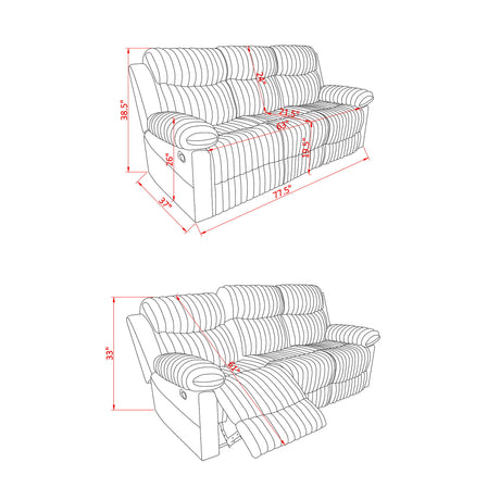 Brenda - Sofa With Manual Recline Function - view 3