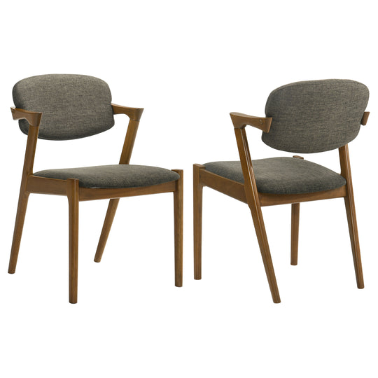 Malone - Padded Wood Dining Arm Chair (Set of 2) - Dark Walnut