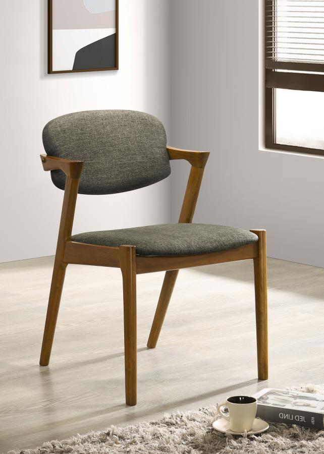 Malone - Padded Wood Dining Arm Chair (Set of 2) - Dark Walnut