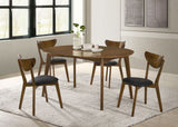 Jedda - 5 Piece Oval Dining Table Set - Dark Walnut
