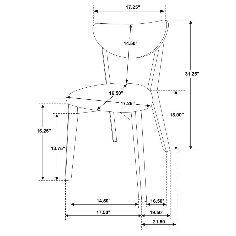 Jedda - 5 Piece Oval Dining Table Set - Dark Walnut