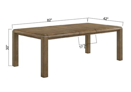 Cockrell - Dining Table ( With 18" Leaf) - Light Brown