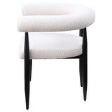 Dunmore Boucle Upholstered Dining Arm Chair Cream (Set of 2)