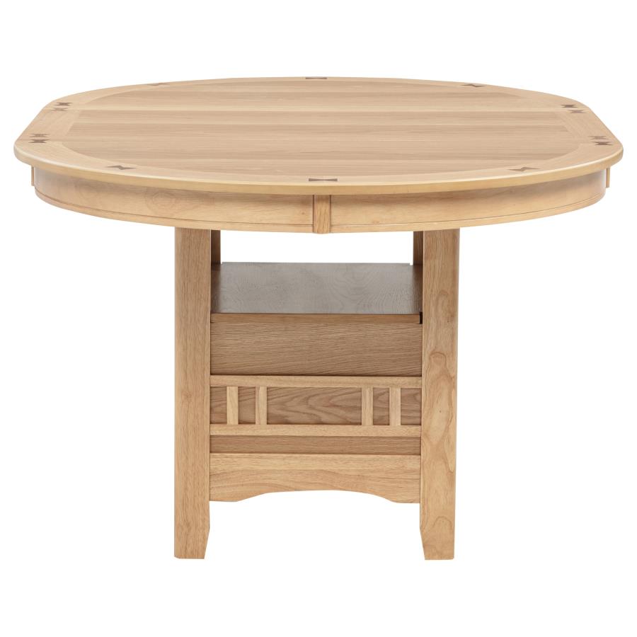 Lavon 5-piece Oval Extension Leaf Dining Set Light Oak