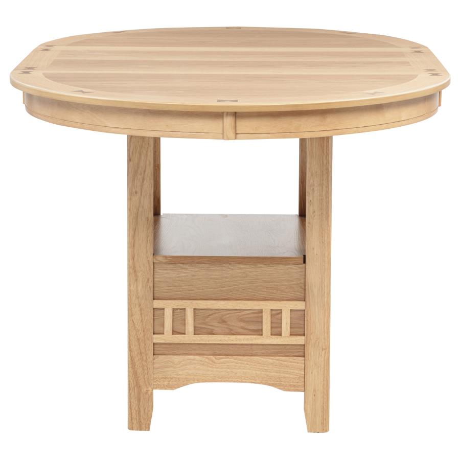 Lavon 5-piece Oval Counter Height Dining Set Light Oak