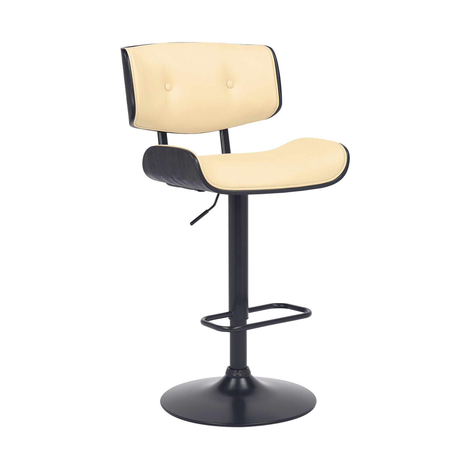 46" Swivel Adjustable Height Bar Chair - Cream / Black