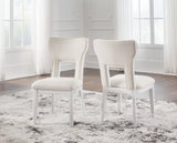 Chalanna - White - Dining Upholstered Side Chair (Set of 2) by Signature Design by Ashley® | Bel Furniture