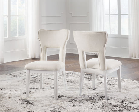 Chalanna - White - Dining Upholstered Side Chair (Set of 2) by Signature Design by Ashley® | Bel Furniture