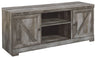 Wynnlow - TV Stand With Fireplace Option Gray 64''W x 20''D x 26''H by Signature Design by Ashley® | Bel Furniture