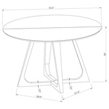 Gwynn - Round Marble Stainless Steel Dining Table - Gold