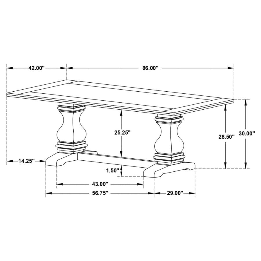 Parkins Rectangular Dining Table Set Rustic Espresso