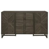 Kelly 3-drawer Storage Dining Sideboard Buffet Dark Grey