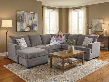 Logan Nickel Grey Sectional Sofa with Chaise - view 2
