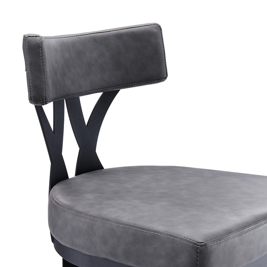 42" Low Back Bar Height Bar Chair - Gray / Black