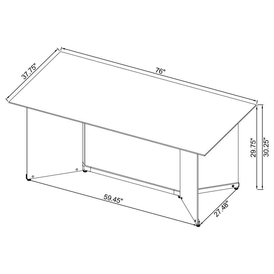 Emery - Rectangular Mirrored Dining Table - Silver