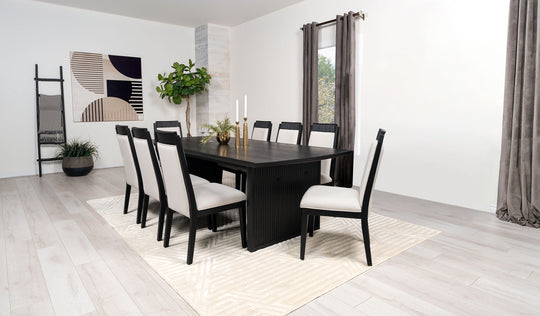 Brookmead Extension Leaf Dining Table Set Black