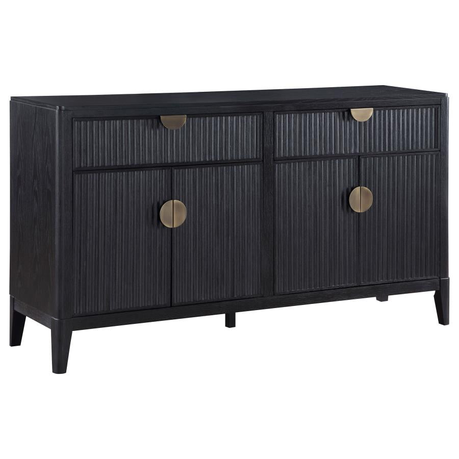 Brookmead 4 Door Sideboard Buffet Storage Cabinet Black