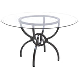 Aviano 5-piece Round Glass Top Dining Table Set Gunmetal