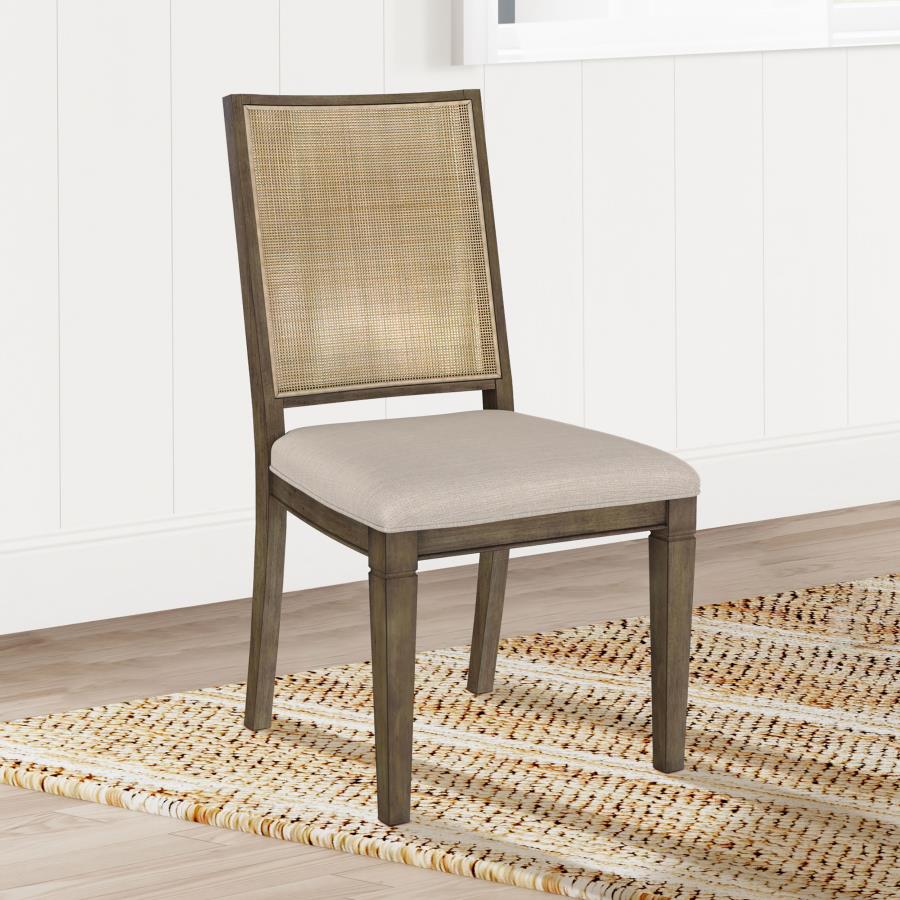 Matisse - Woven Rattan Back Dining Side Chair Brown (Set of 2) - Dark Brown
