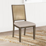 Matisse - Woven Rattan Back Dining Side Chair Brown (Set of 2) - Dark Brown