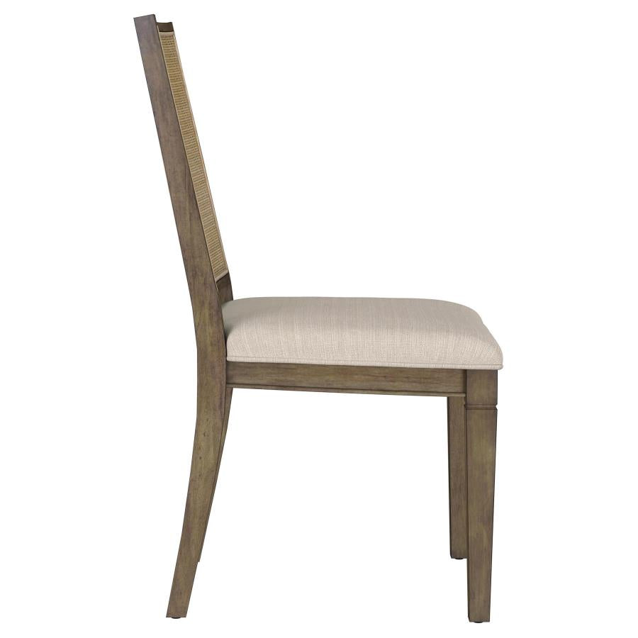Matisse - Woven Rattan Back Dining Side Chair Brown (Set of 2) - Dark Brown
