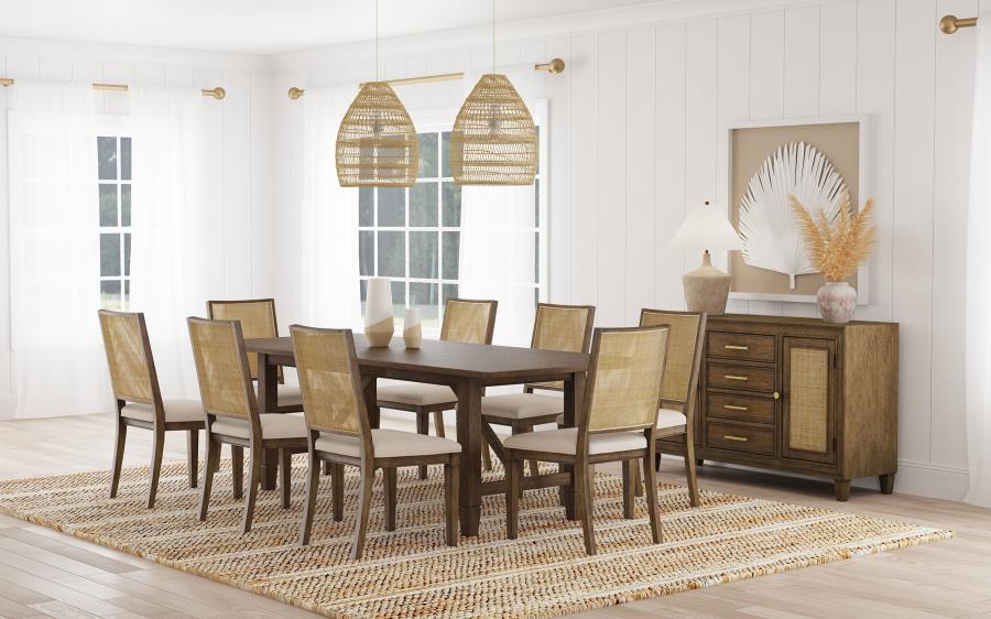 Matisse - Woven Rattan Back Dining Side Chair Brown (Set of 2) - Dark Brown