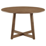 Dinah - 5 Piece Round Solid Wood Dining Set - Walnut